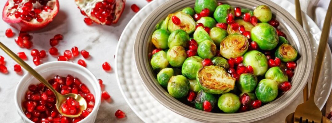 Roasted Brussels Sprouts with Pomegranates